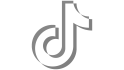 White TikTok logo glyph centered on pure black background, square icon, high contrast, minimal, tight crop
